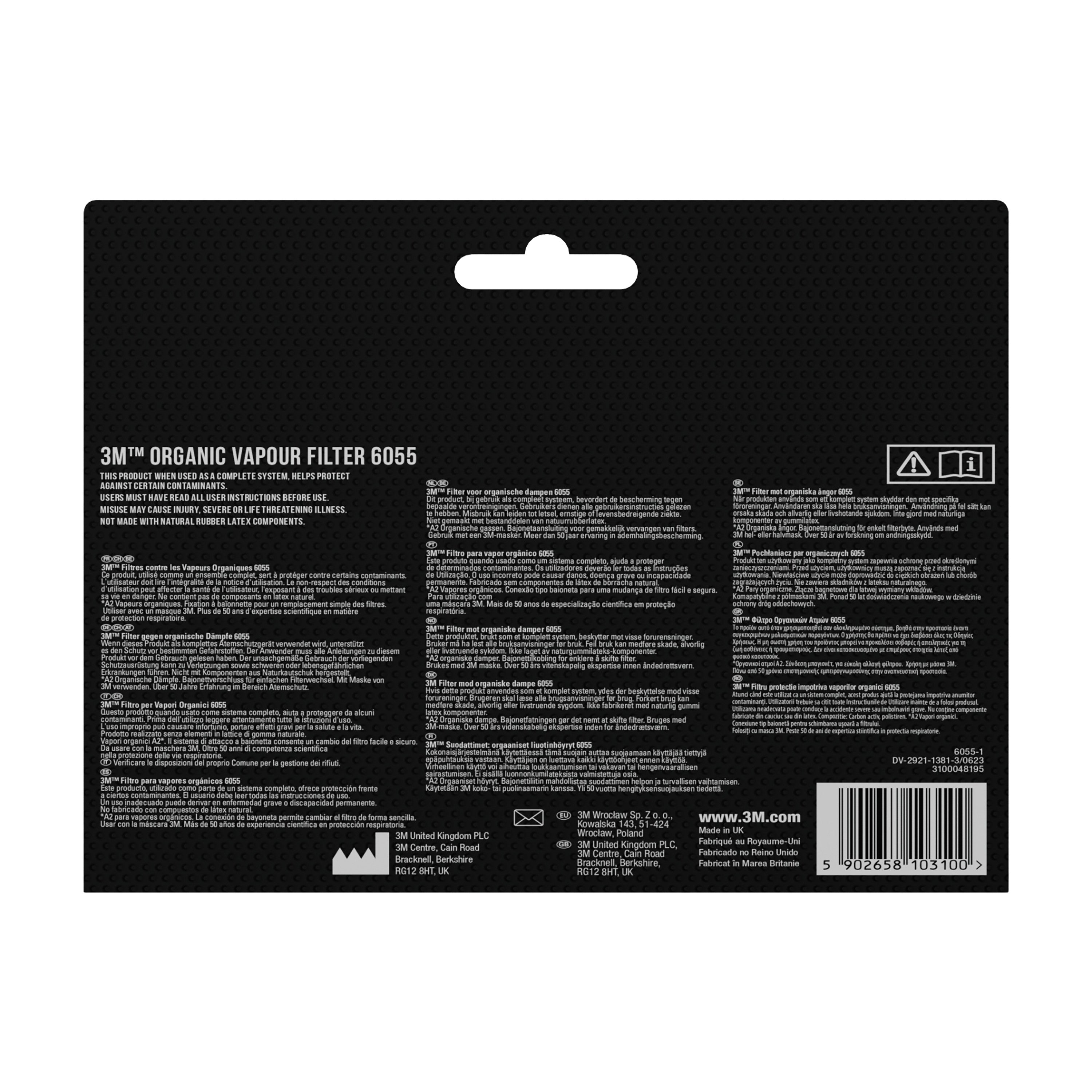 3M™ Filtersatz 6004-1SP, ABEK1P3 Kombinationsfilter (2x6059, 2x5935, 2x501) | Packung (1 Stück)