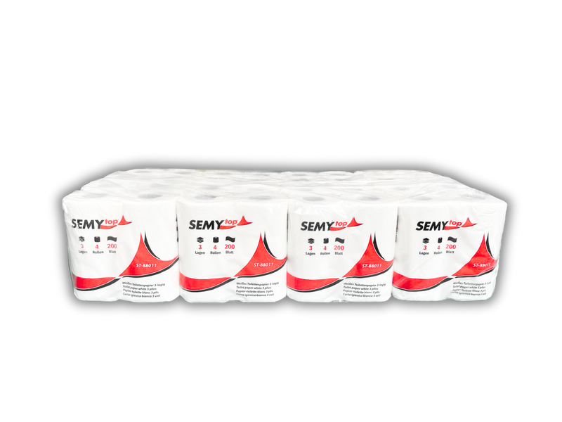 Toilettenpapier 64 x 200 Bl. 3 lg. Zellstoff hochweiß geprägt-zoom-