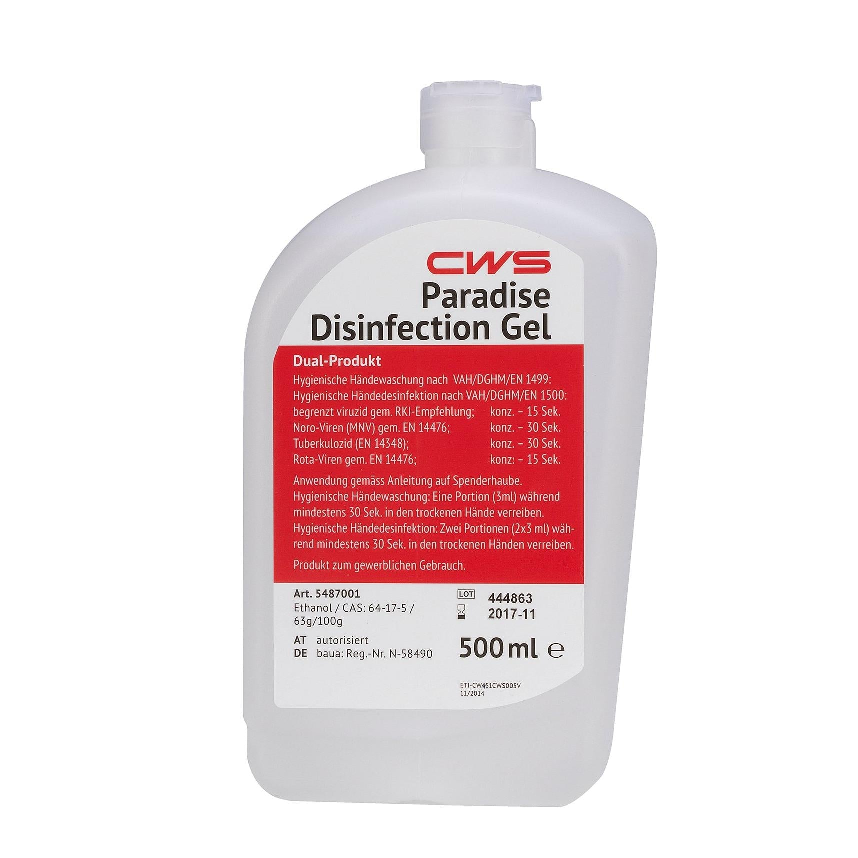 CWS Desinfektionsgel 500 ml zum PL Disinfect NT | Flasche (500 ml)-1