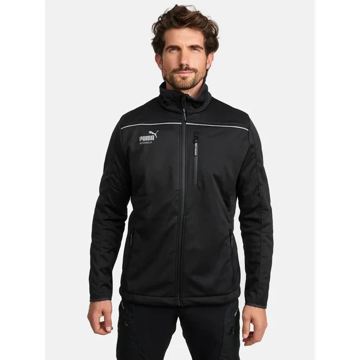 PUMA Workwear Herren Softshell Jacke Schwarz | Arbeitsjacke Winddicht Wasserabw.-zoom-
