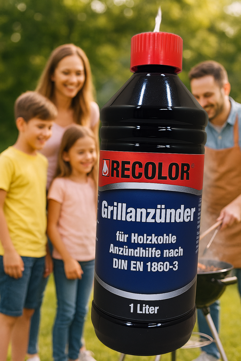 RECOLOR Grillanzünder 1L – Anzündhilfe für Holzkohle DIN EN 1860-3-zoom-