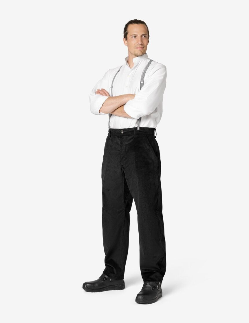 FHB Cordhose ALAIN Ballonhose Arbeitshose schwarz mit Zollstocktasche