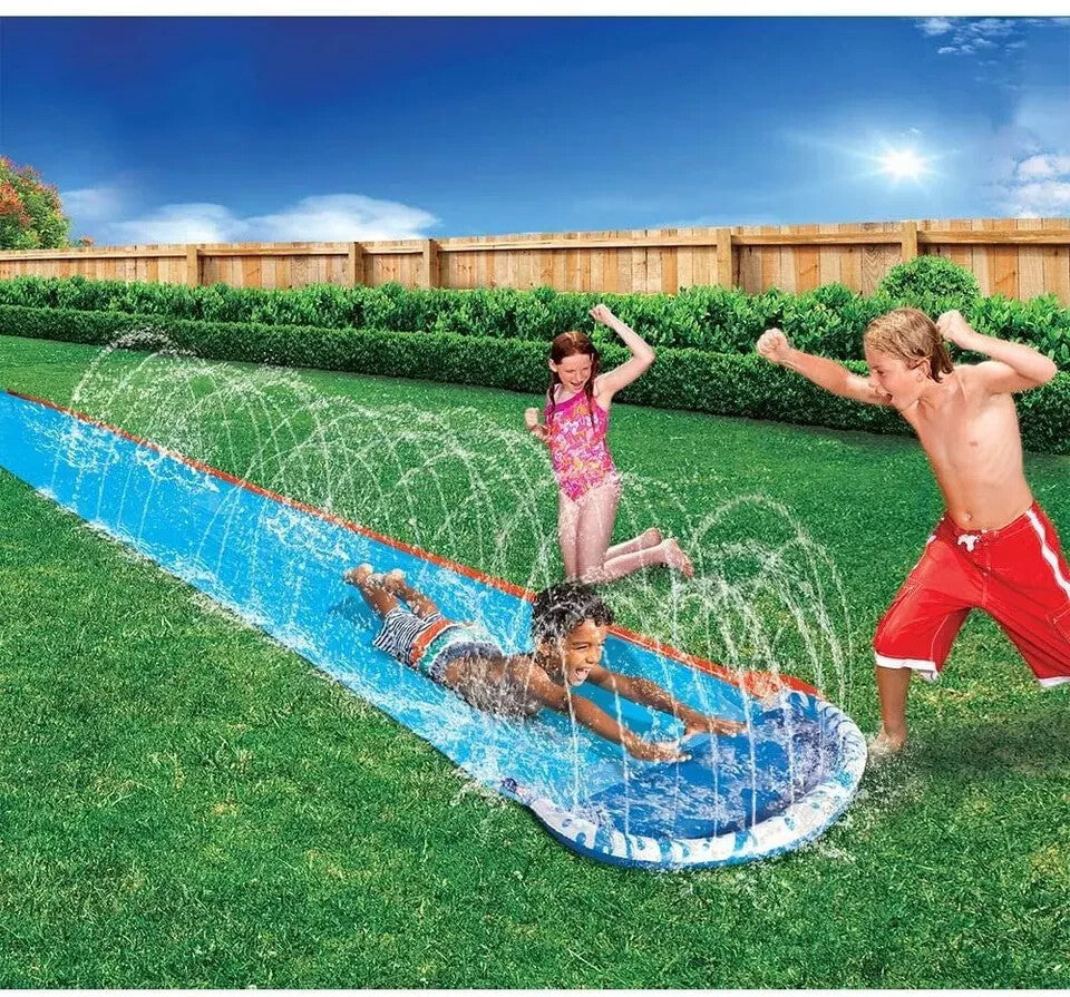 🌊 Banzai Wasserbahn Wasserrutsche – 488 cm lang & 71 cm breit mit Sprinkler 🌊