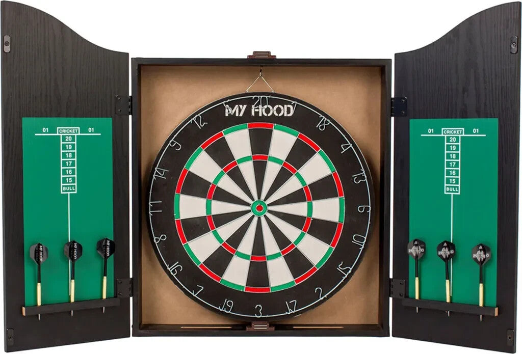 🎯 My Hood Dartboard Set mit Cabinet – Perfekter Dartspaß für Zuhause! 🎯