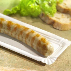 3000x Wurstpappe mit Abriss 8×18+3 cm – Einweg Pappschale – Imbiss Gastronomie