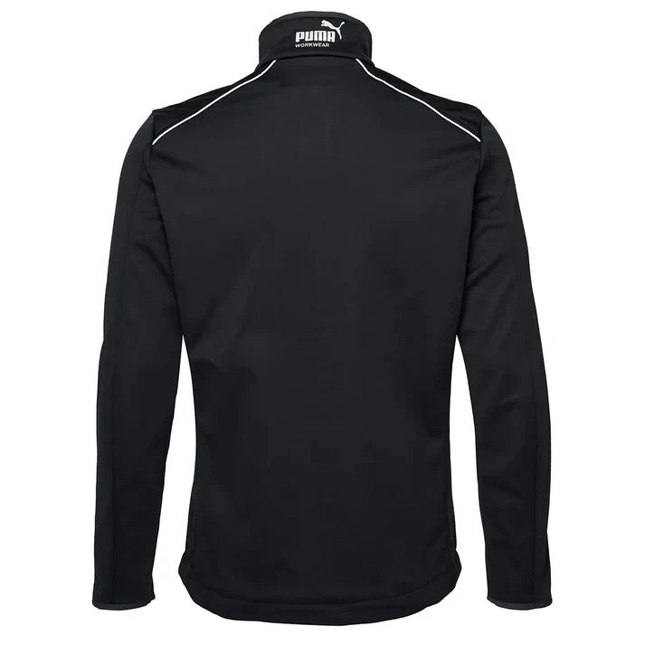 PUMA Workwear Herren Softshell Jacke Schwarz | Arbeitsjacke Winddicht Wasserabw.