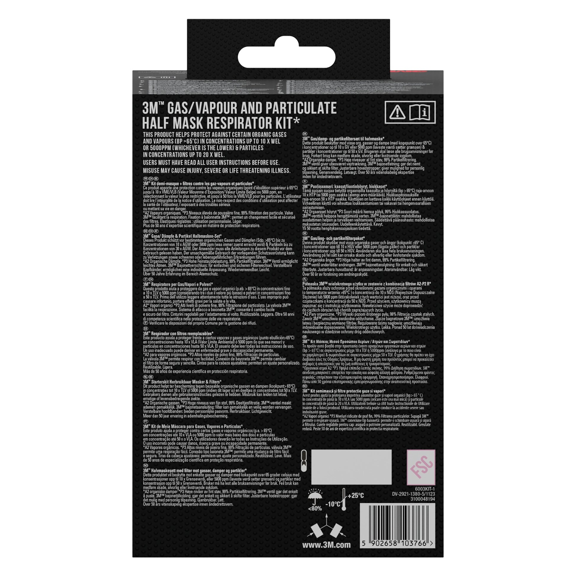 3M™ Filtersatz 6003-1SP, A2P3 organische Dämpfe (2x6055, 2x5935, 2x501) | Packung (1 Stück)-2