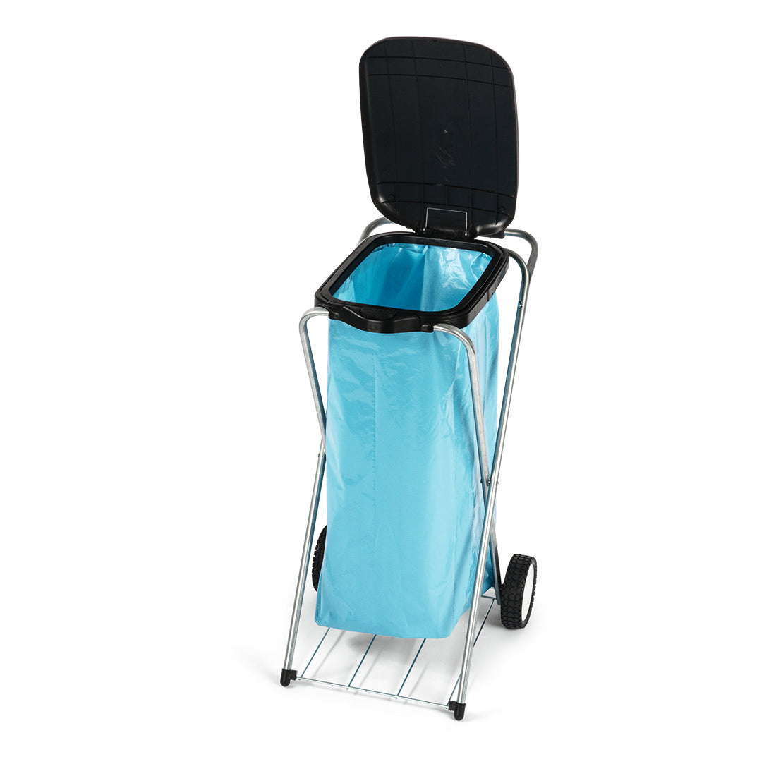 Nölle Profi Abfallsammler fahrbar, Metallbeine, schwarzer Deckel, 35x37x78 cm | 1 Stück-zoom-1