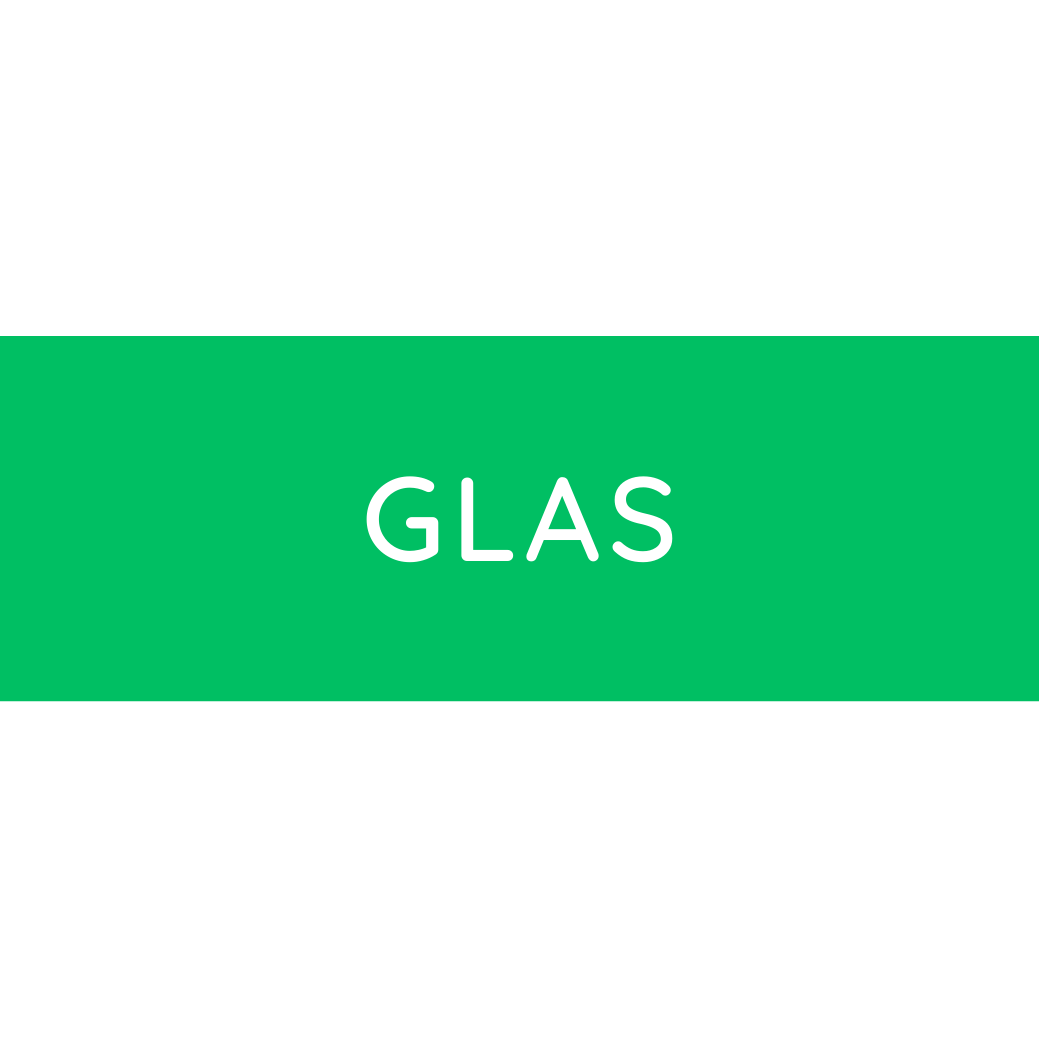 Novocal Farbiger Wertstoffaufkleber groß, mit Text:  Glas (Grün) | Packung (1 Stück)-zoom-1