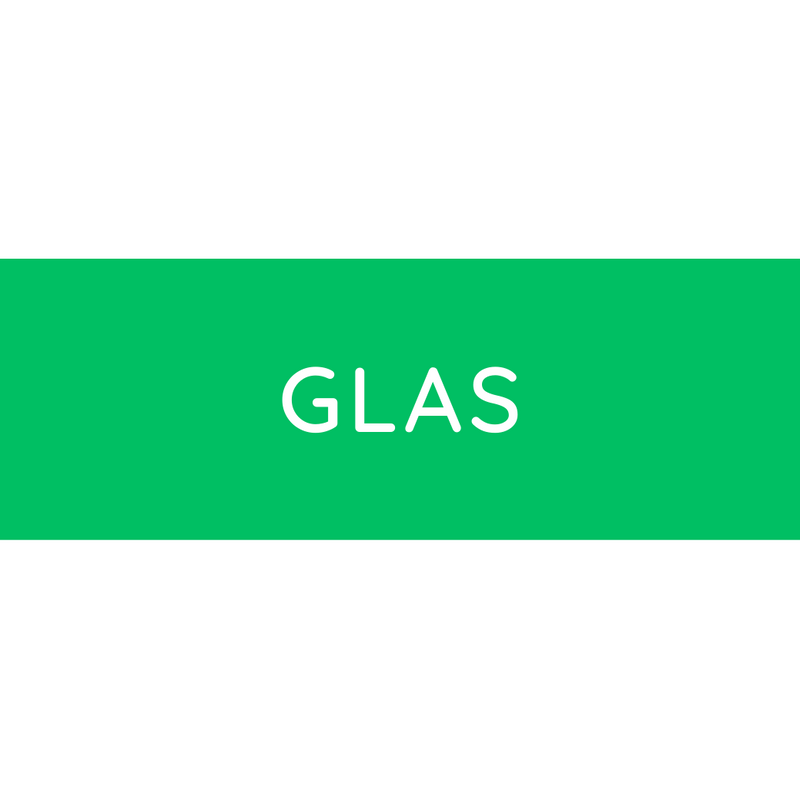 Novocal Farbiger Wertstoffaufkleber groß, mit Text:  Glas (Grün) | Packung (1 Stück)-zoom-