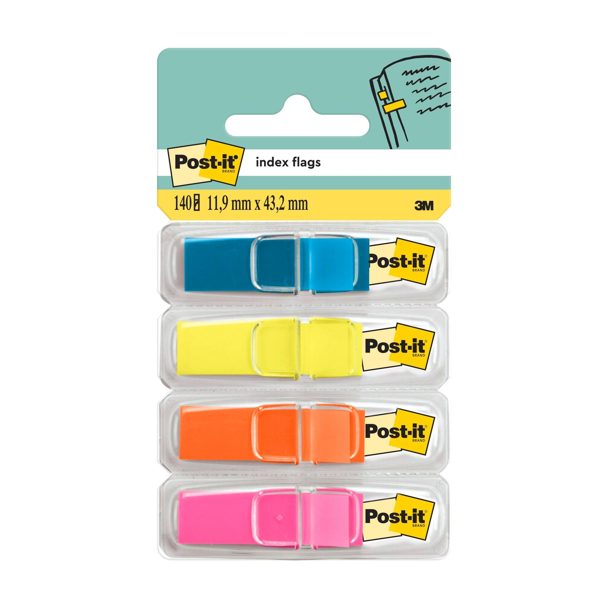 Post-it® Index Haftstreifen, Mini, 11,9 mm x 43,2 mm, 35 Haftstreifen/Spender-2