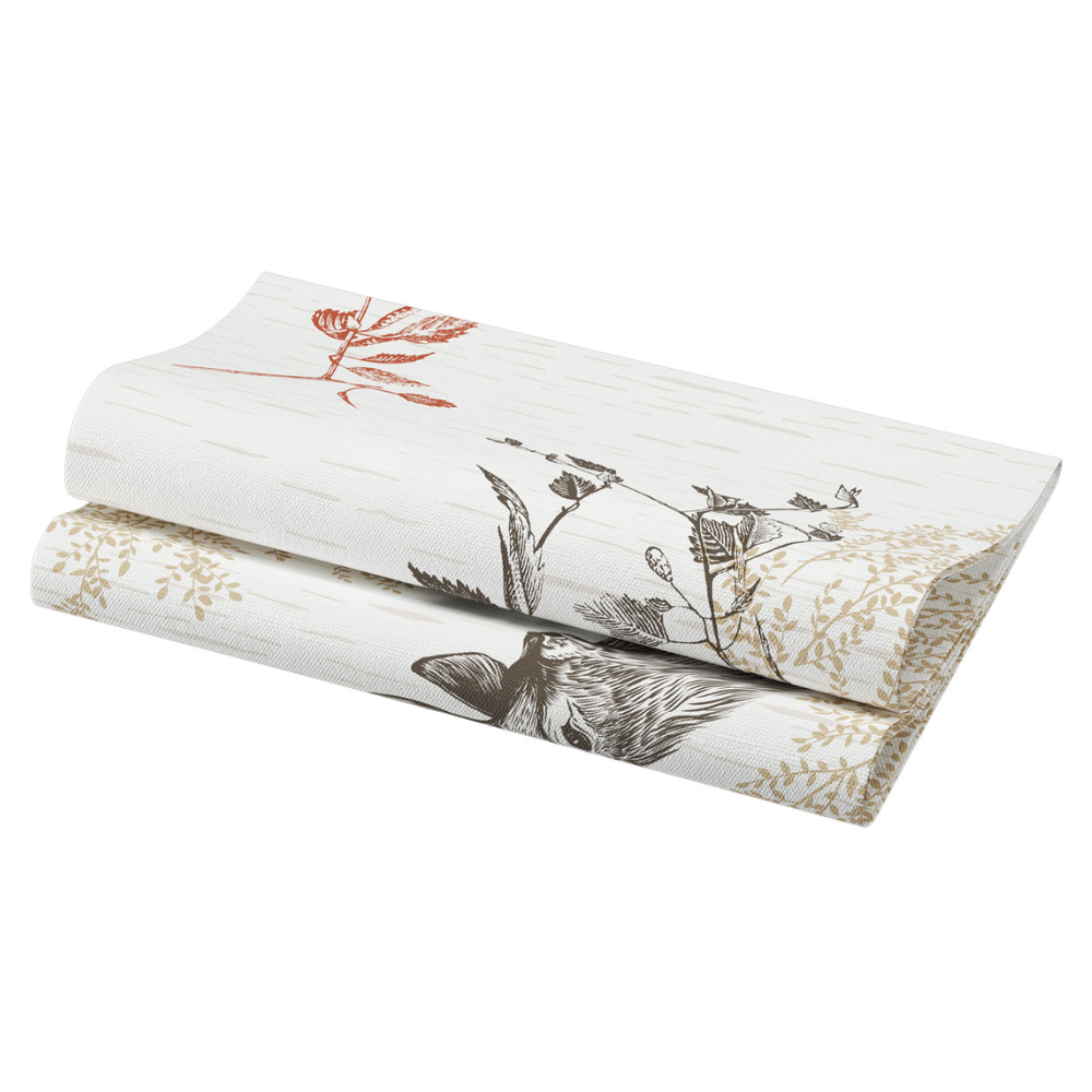 Bio-Dunisoft Holzdekor mit Reh-Motiv, 40x40 cm | Packung (60 Servietten)-2