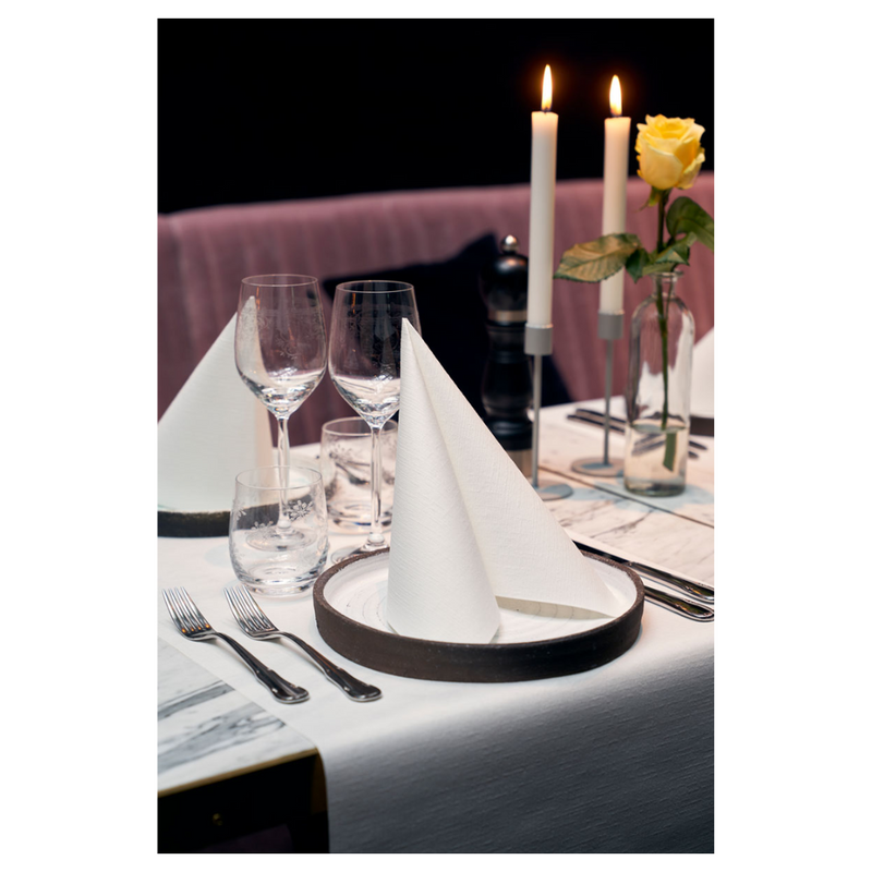 Dunilin Servietten 48x48 cm, weiß - Hochwertige Tischdekoration | Packung (36 Servietten)-zoom-