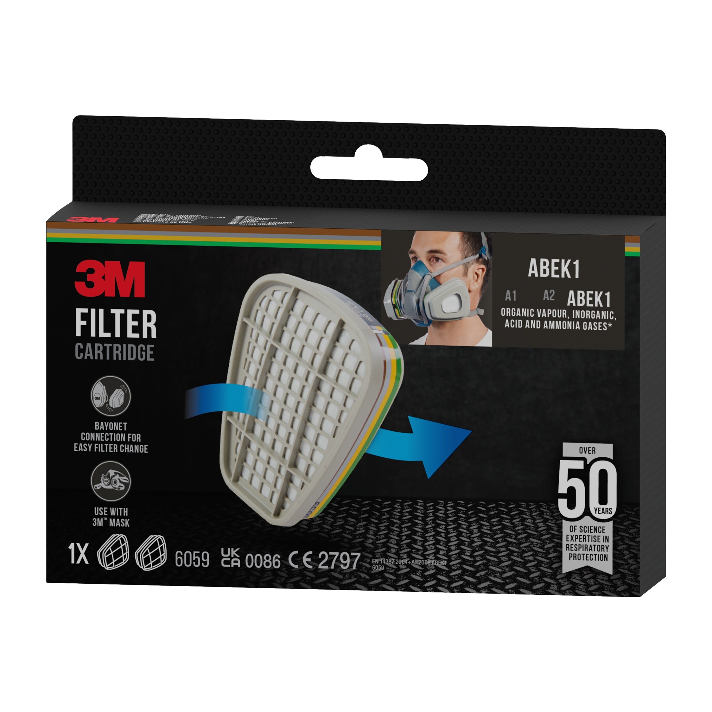3M™ Filterpatrone 6059, ABEK1-Kombinationsfilter, 1 Paar/Packung | Packung (1 Stück)-zoom-7