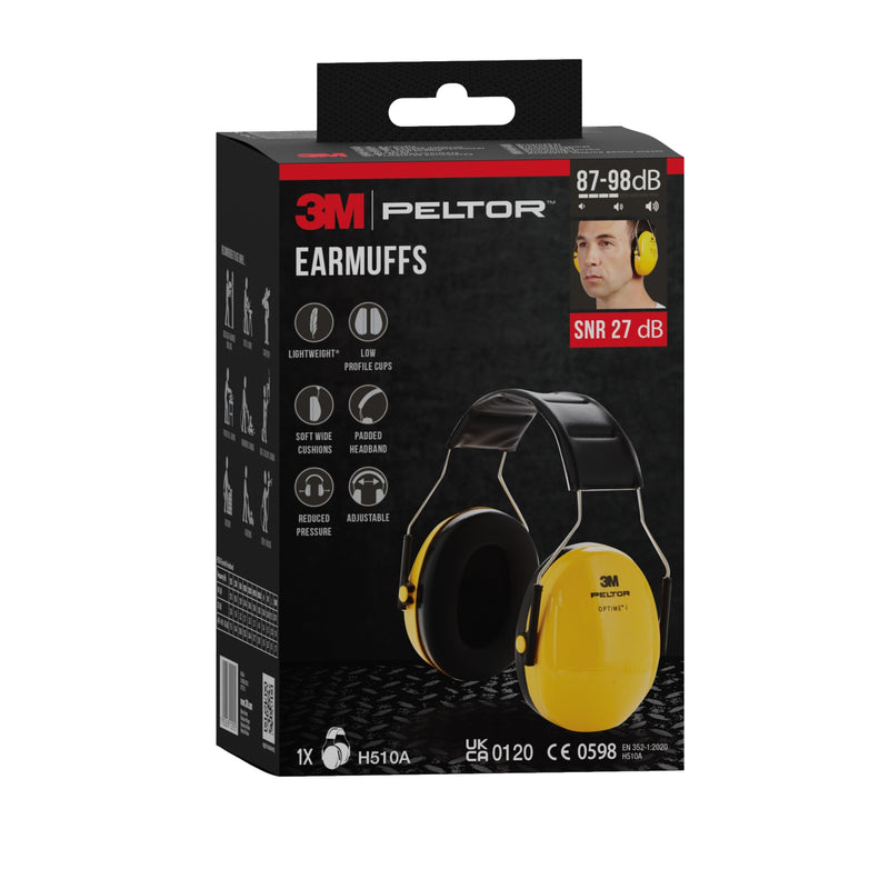3M™ PELTOR™ Optime™ I Kapselgehörschutz H510A, SNR-Wert 27 dB, Gelb | Packung (1 Stück)-zoom-