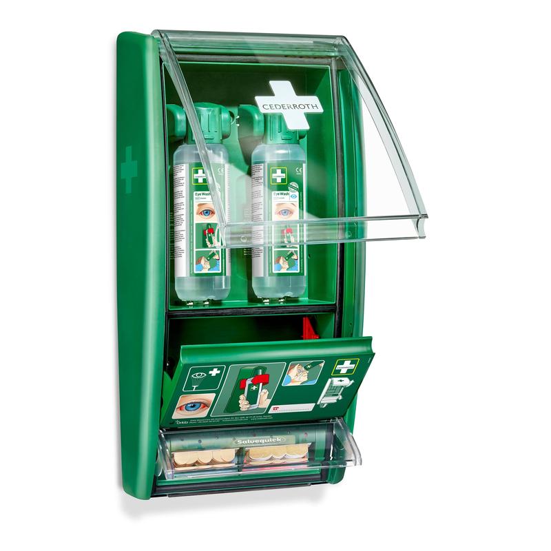 Cederroth augenspülstation, inkl. 2 x 500 ml flaschen à 725200 mit salvequick pflasterspender ref 490700 | Packung (1 Stück)-3