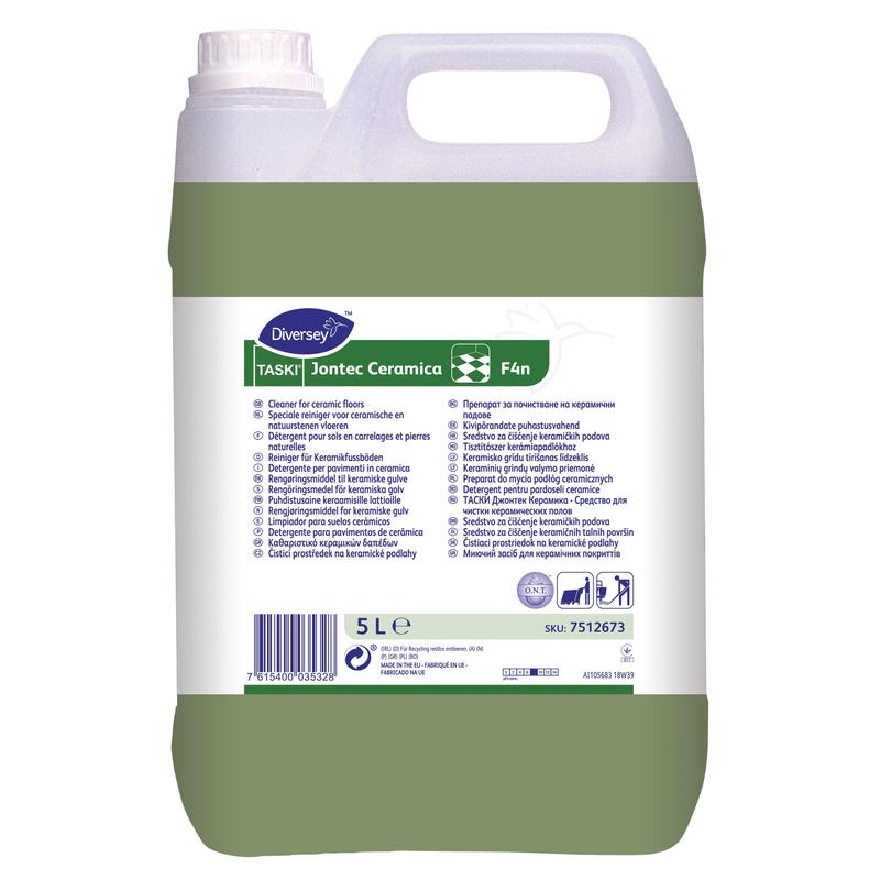 TASKI Jontec Ceramica, Reiniger für Keramikfußböden und hoch-glänzende Fliesen, trocknet streifenfrei | Kanister (5 l)-1