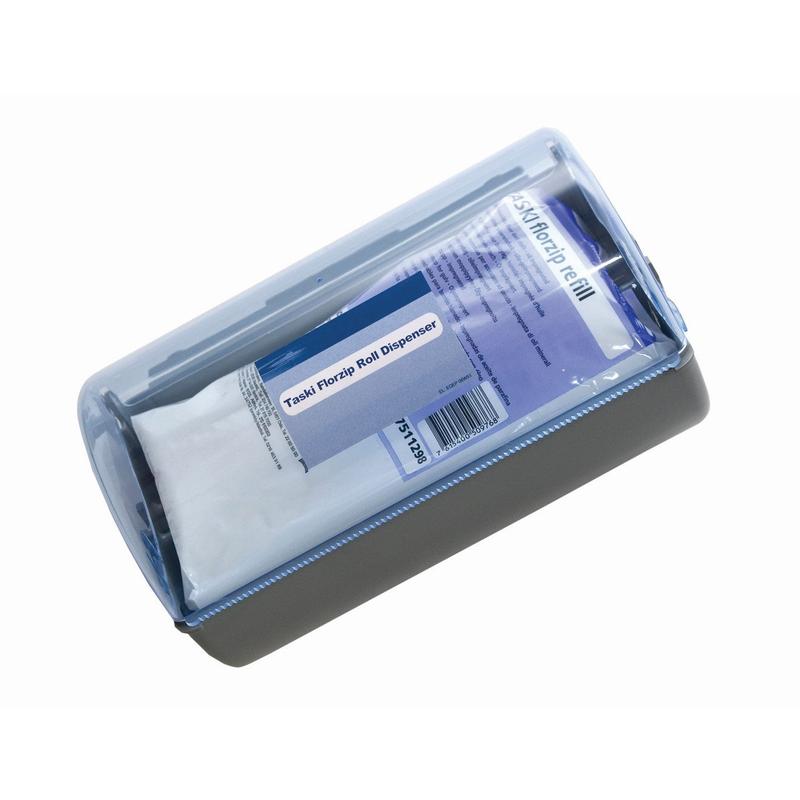 TASKI Florzip Dispenser 65, Tuchspender + 150 Einwegtücher weiß, ölgetränkt (65 x 25 cm) | Packung (1 Stück)-zoom-1