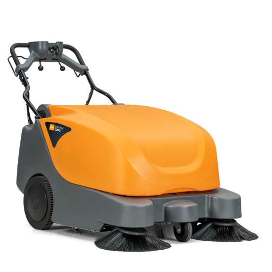 TASKI balimat 3300 RTU, Handgeführte Kehrsaugmaschine für das tägliche Kehrsaugen von mittleren bis großen Flächen, inkl. 2 Stück Walzenbürsten, 2 Stück Seitenbesen, 2 Stück Batterien 76Ah und Ladegerät | Packung (1 Stück)-zoom-