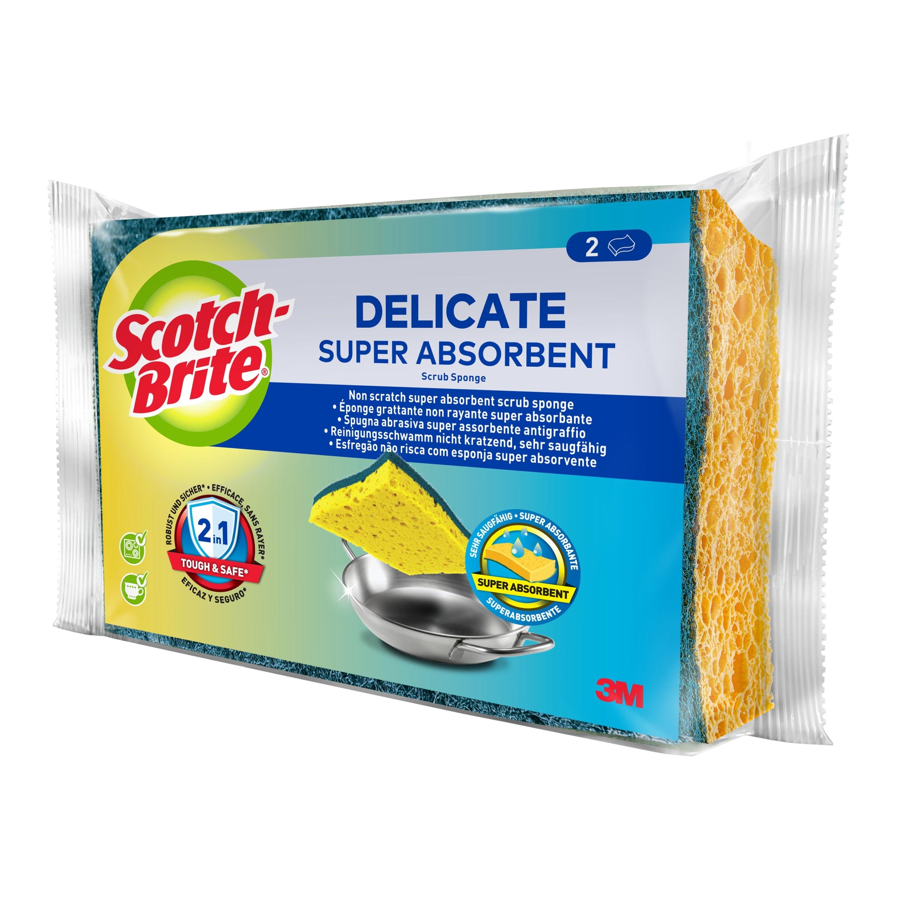 Scotch-Brite® Delicate nicht kratzender Naturfaser-Reinigungsschwamm, 2 Stück pro Packung | Packung (1 Stück)-zoom-6