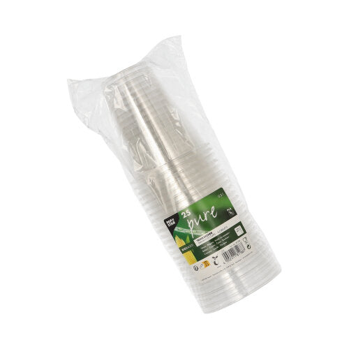 PAPSTAR 25 Kaltgetränkebecher, PLA "pure" glasklar mit Schaumrand-zoom-