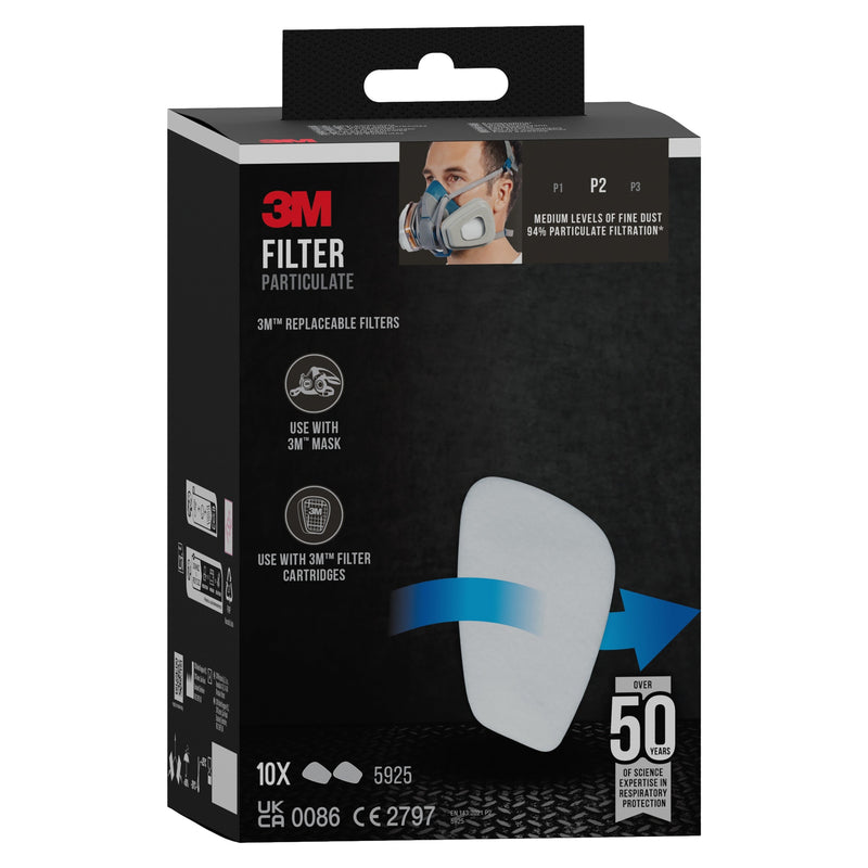 3M™ Partikelfilter 5925, P2, 10 Paar/Packung | Packung (1 Stück)-zoom-