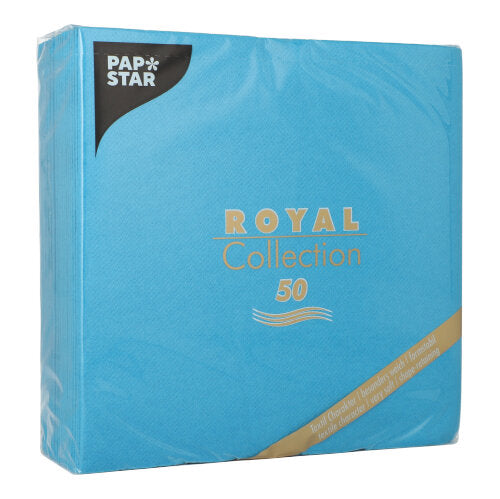PAPSTAR 50 Servietten "ROYAL Collection" 1/4-Falz 40 x 40 cm türkis-9