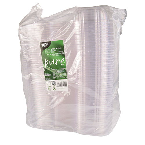 PAPSTAR 50 Feinkost- und Salatschalen mit Klappdeckeln, PLA "pure" glasklar-zoom-
