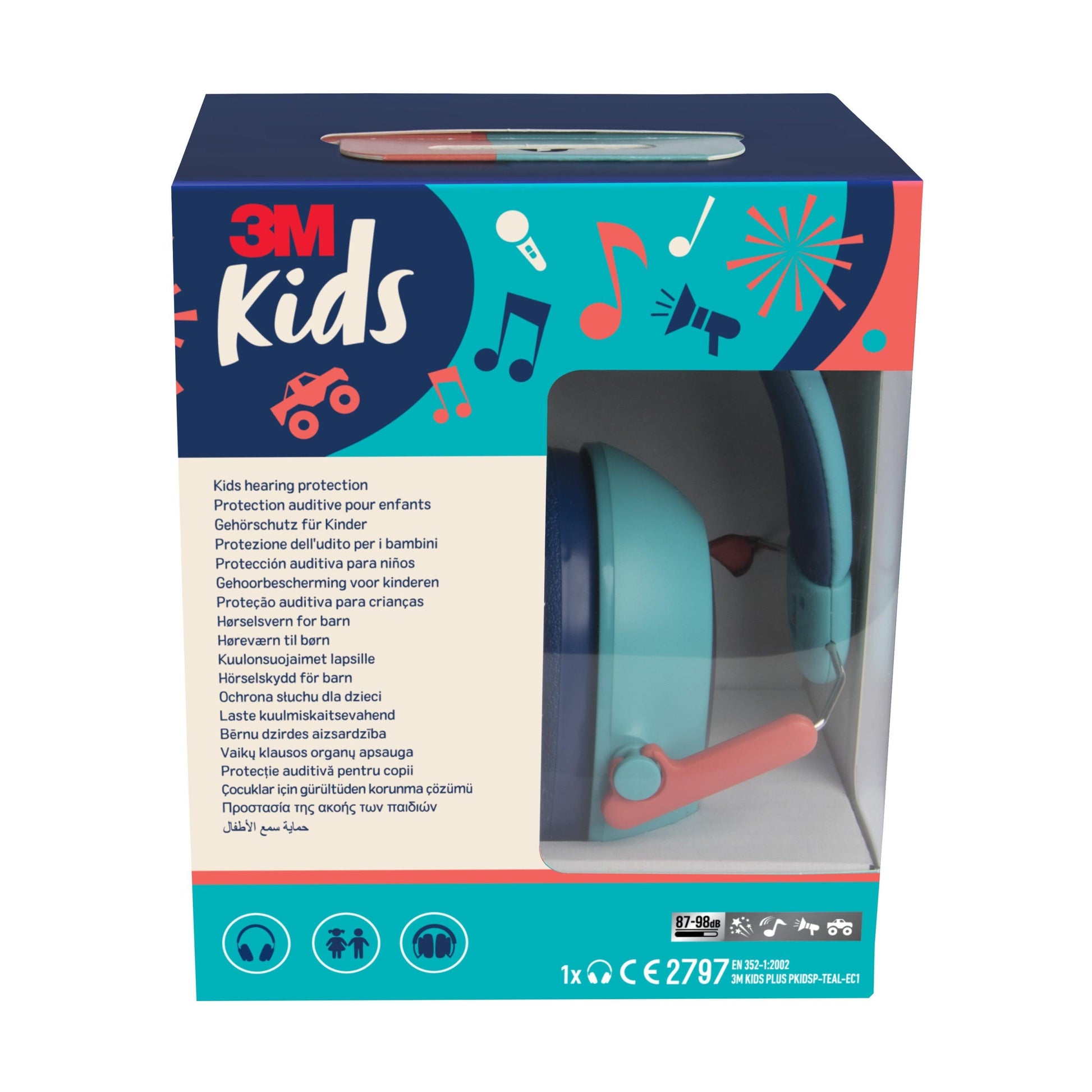 3M™Gehörschutz für Kinder mit Gehörschutz PKIDSP-TEAL-E, türkis (87-98 dB) | Packung (1 Stück)-1