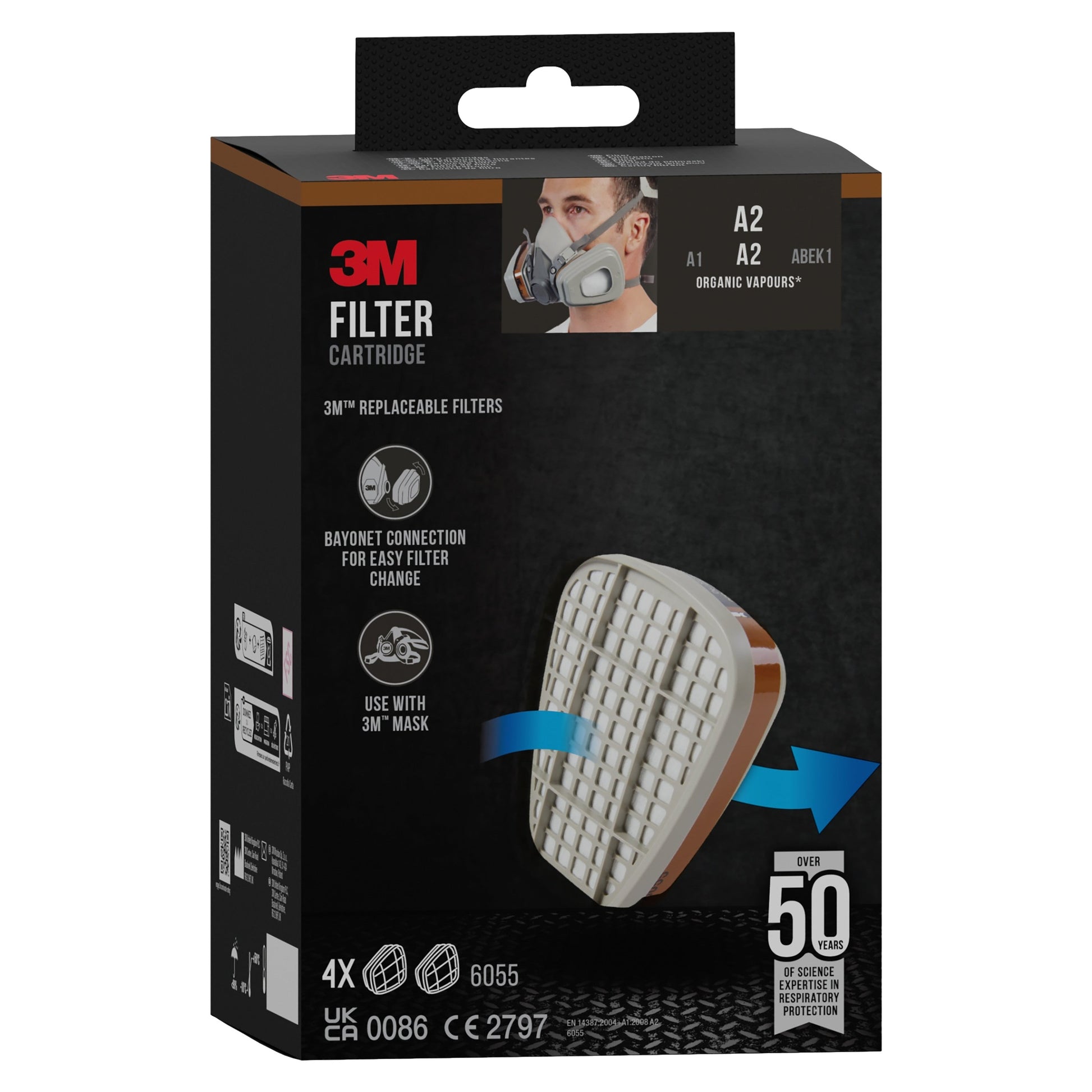 3M™ Filterpatrone 6055, A2 Organische Dämpfe-8