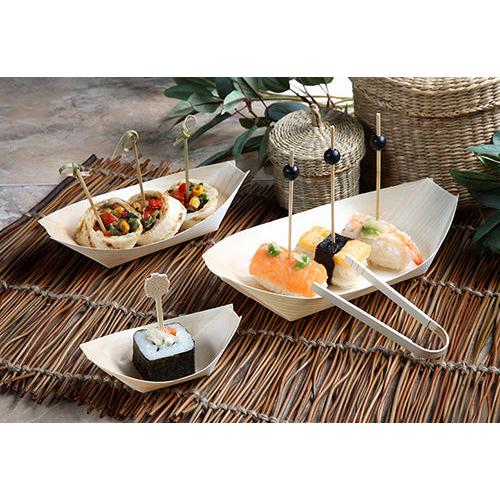 PAPSTAR 50 Fingerfood - Schalen, Holz "pure" "Schiffchen"-zoom-