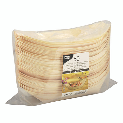 PAPSTAR 50 Fingerfood - Schalen, Holz "pure" "Schiffchen"-11