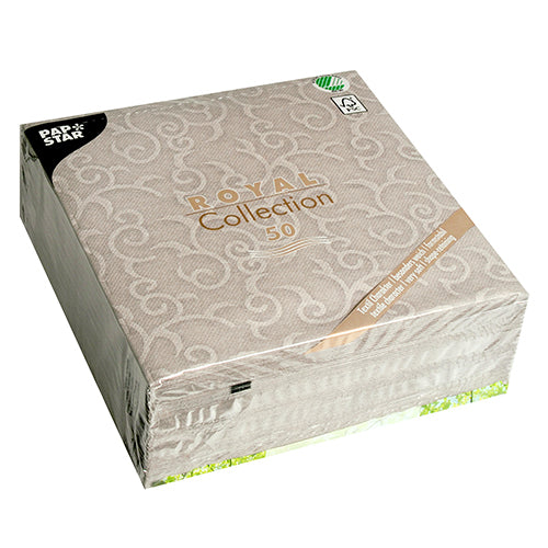 PAPSTAR 50 Servietten "ROYAL Collection" 1/4-Falz 40 x 40 cm grau-zoom-