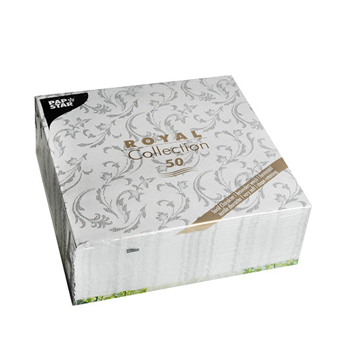 PAPSTAR 50 Servietten "ROYAL Collection" 1/4-Falz 40 x 40 cm grau-13