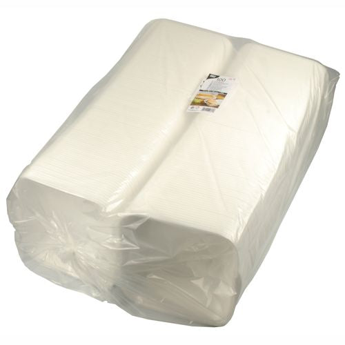 Starpak 100 Hamburger-Boxen mit Klappdeckel, XPS 11 cm x 20 cm x 20 cm weiss laminiert XXL | Schrumpffolie (100 Stück)-zoom-2