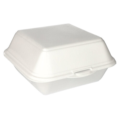 Starpak 100 Hamburger-Boxen mit Klappdeckel, XPS 11 cm x 20 cm x 20 cm weiss laminiert XXL | Schrumpffolie (100 Stück)-zoom-