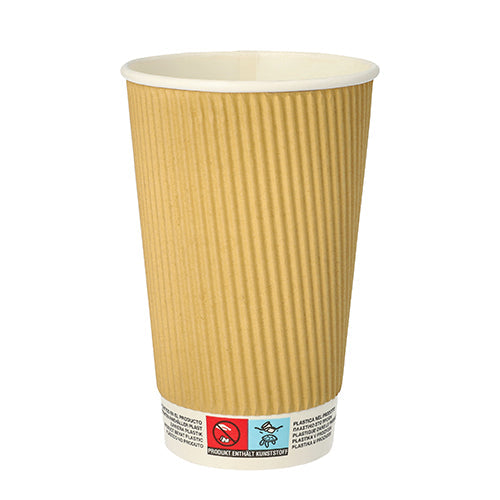 PAPSTAR 25 Trinkbecher, Pappe "To Go" Ripple Wall-1