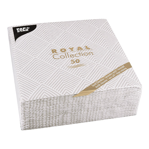 PAPSTAR 50 Servietten "ROYAL Collection" 1/4-Falz 40 x 40 cm grau-zoom-