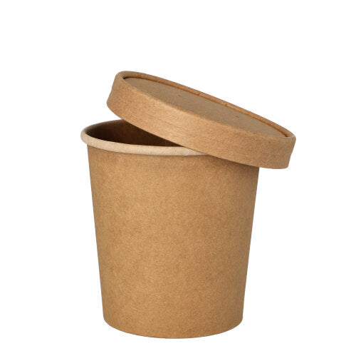 PAPSTAR Suppenbecher rund, 9,8 cm, braun, ideal für Suppen | Folie (25 Stück)-3