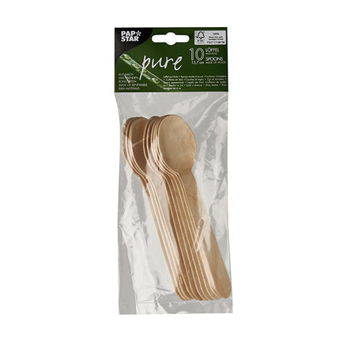 PAPSTAR 10 Löffel, Holz "pure"-4