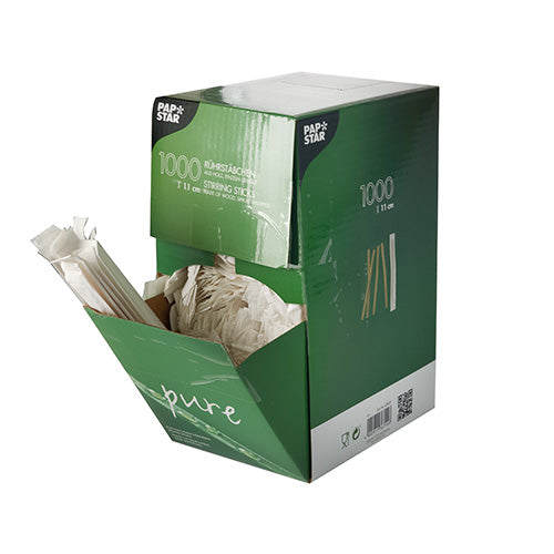 PAPSTAR 1000 Rührstäbchen, Holz "pure", einzeln gehüllt-zoom-10