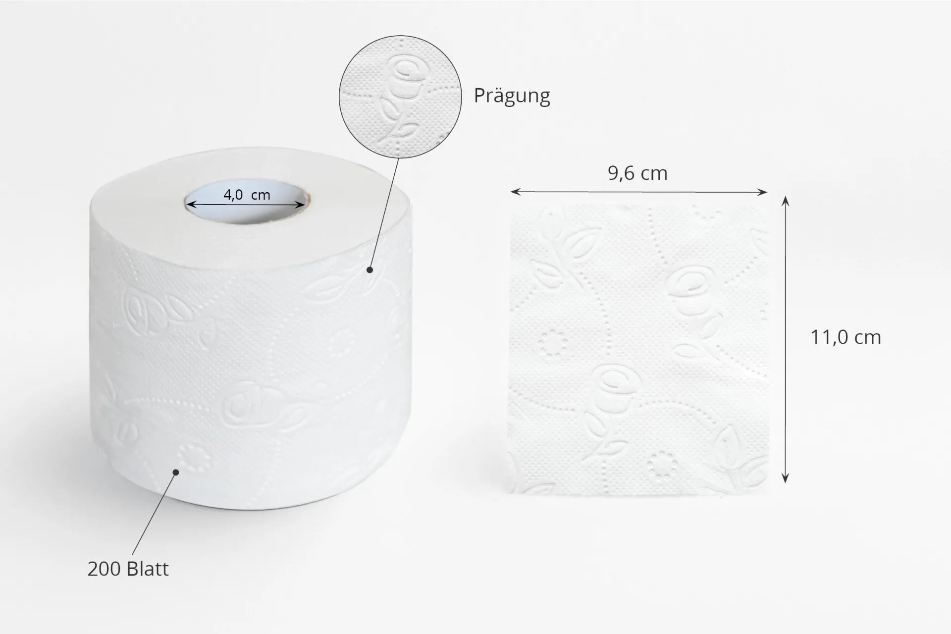 Toilettenpapier 64 x 200 Bl. 3 lg. Zellstoff hochweiß geprägt-3
