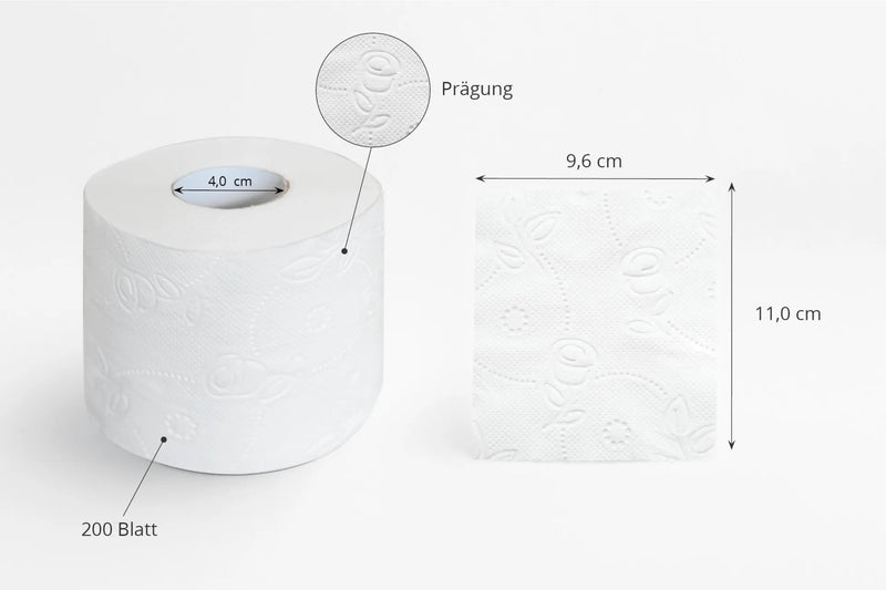 Toilettenpapier 64 x 200 Bl. 3 lg. Zellstoff hochweiß geprägt-zoom-