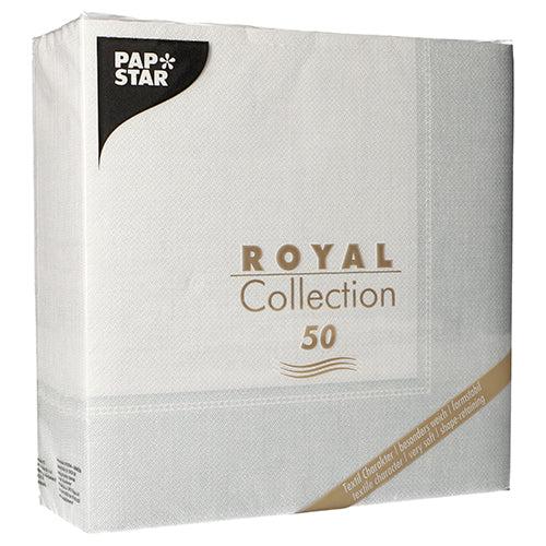 PAPSTAR 50 Servietten "ROYAL Collection" 1/4-Falz 40 x 40 cm weiss-zoom-