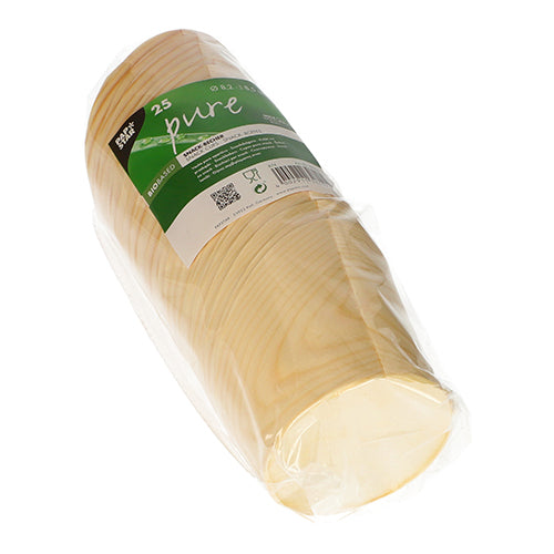 PAPSTAR Snackbecher aus Holz "pure", Ø 8,2 cm, umweltfreundlich | Folie (25 Stück)-2