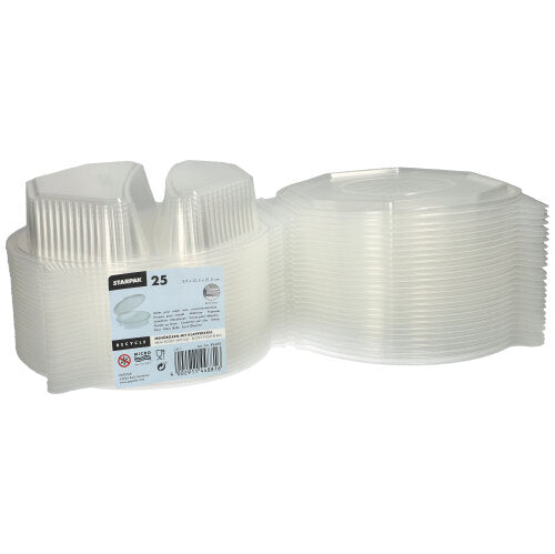 Starpak 25 Menüboxen mit Klappdeckeln, PP transparent 8-eckig - 5,9 cm x 21,5 cm x 21,5 cm-zoom-