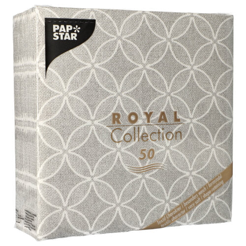 PAPSTAR 50 Servietten "ROYAL Collection" 1/4-Falz 40 x 40 cm grau-18