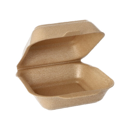 Starpak 125 Hamburger-Boxen groß mit Klappdeckel, XPP 7 cm x 15 cm x 15 cm beige | Folie (125 Stück)-zoom-