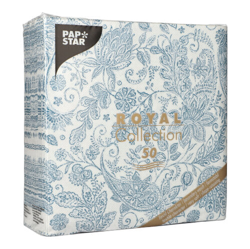 PAPSTAR 50 Servietten "ROYAL Collection" 1/4-Falz 40 x 40 cm blau-zoom-