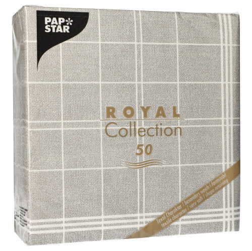 PAPSTAR 50 Servietten "ROYAL Collection" 1/4-Falz 40 x 40 cm grau-26